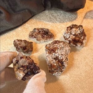 Amazing Natural Raw Garnet Specimen Bundle of 5, So Juicy total of 140g